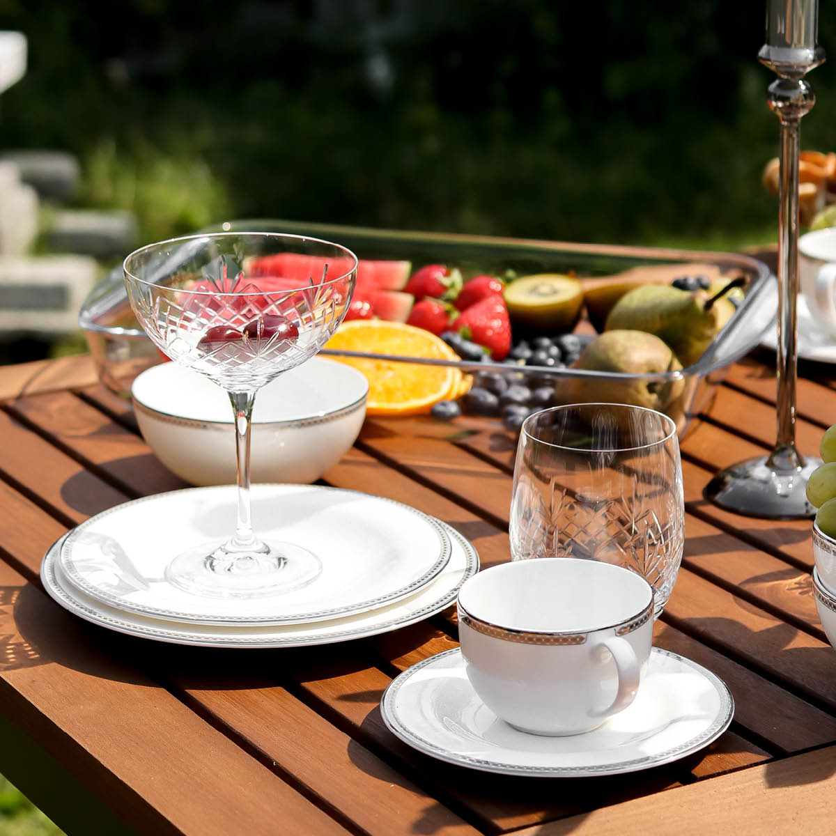 Silver Paisley Tallrik 21 cm Vit