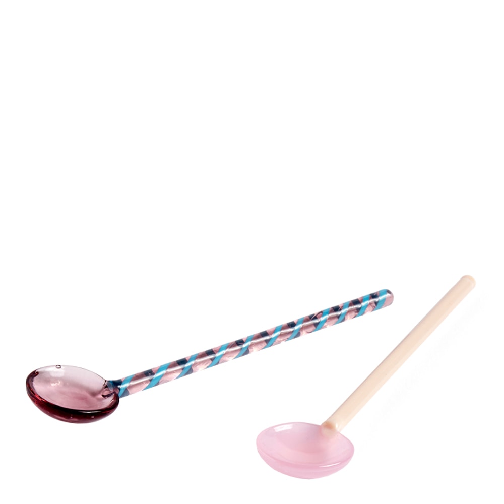 Glassked 15 cm rund 2-pack Rosa/Lila