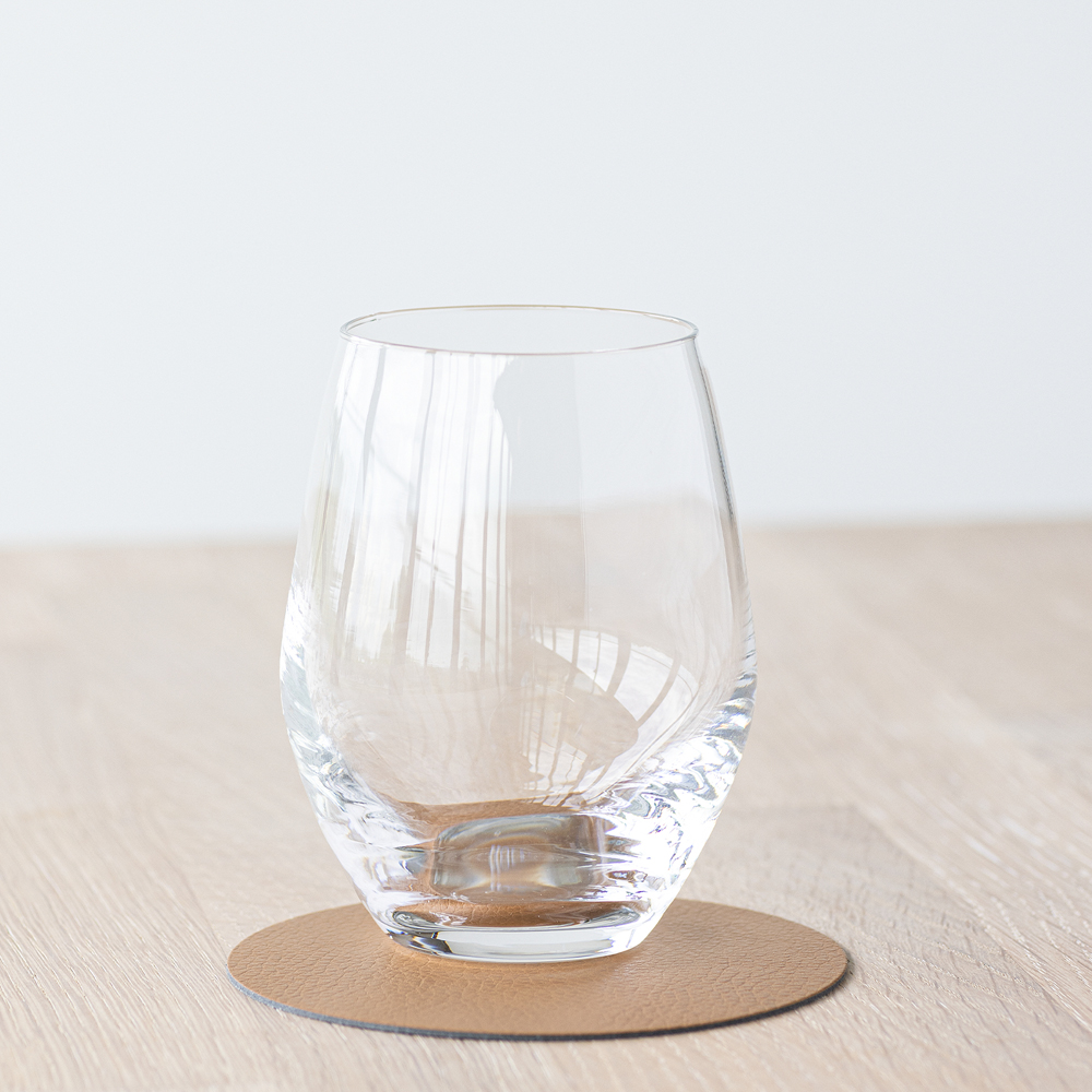 Leather Serene Circle Glasunderlägg 10 cm Nature