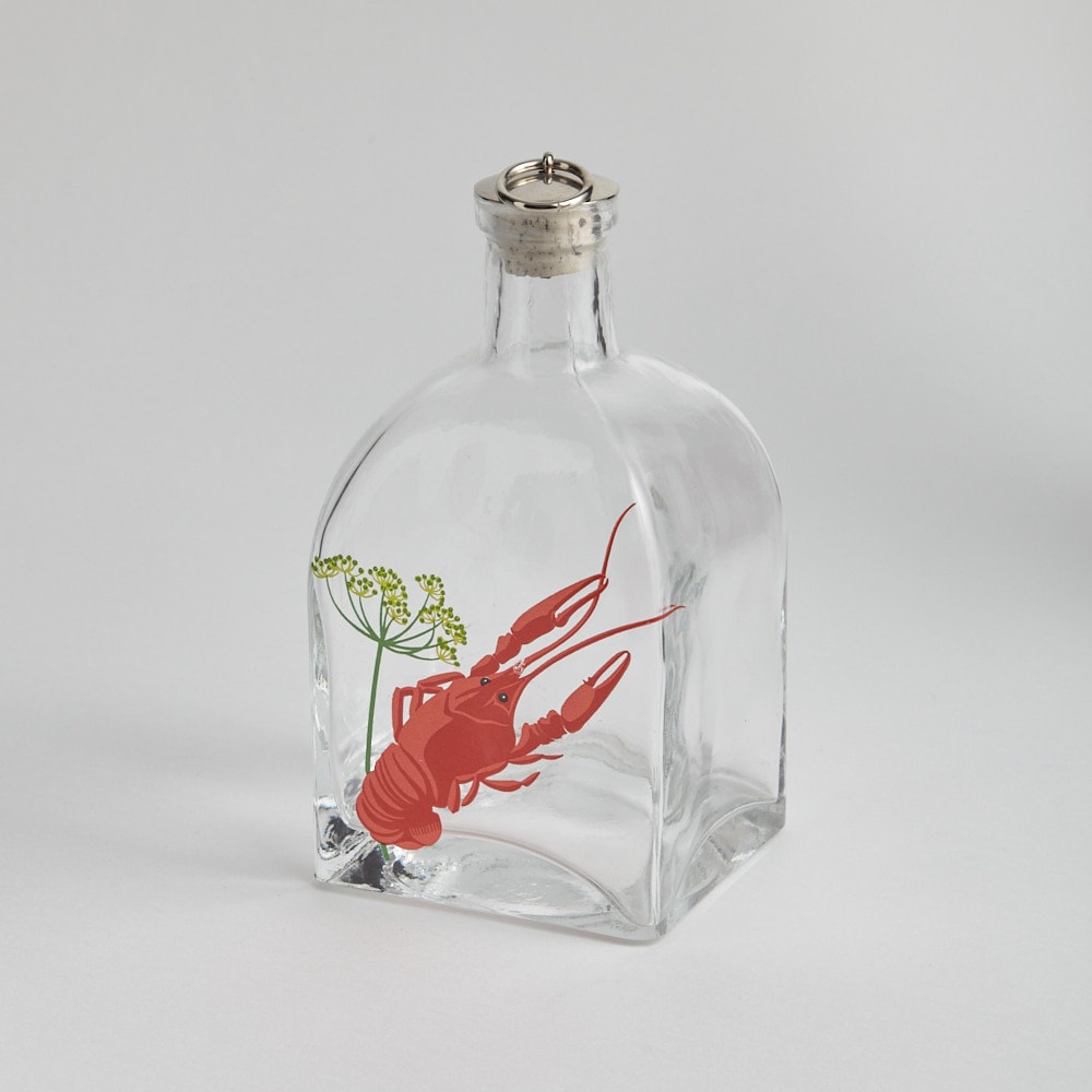 SÅLD Snapskaraff Kräftmotiv