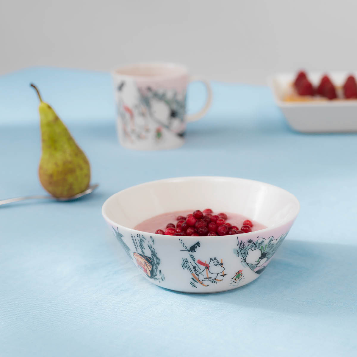 Mumin Skål Åka kana 15 cm Rosa