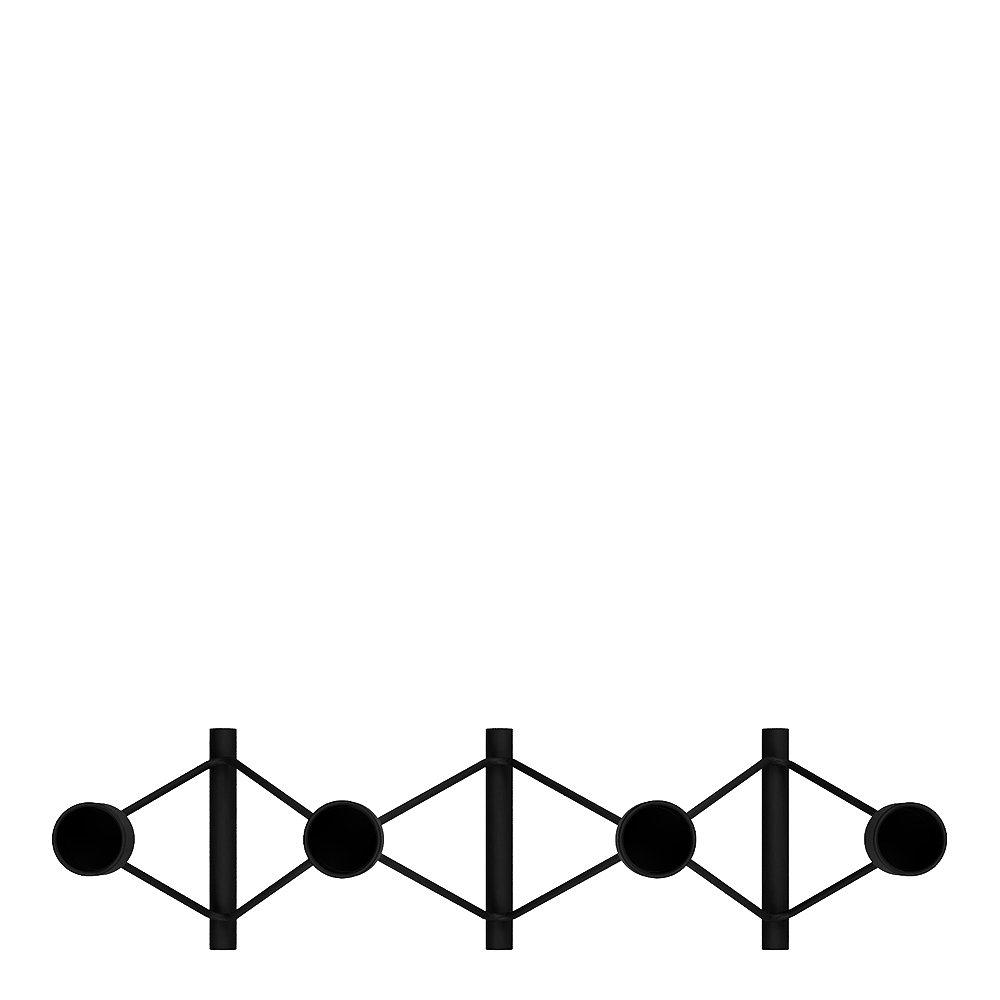 Vinkel Ljusstake 4 ljus Svart