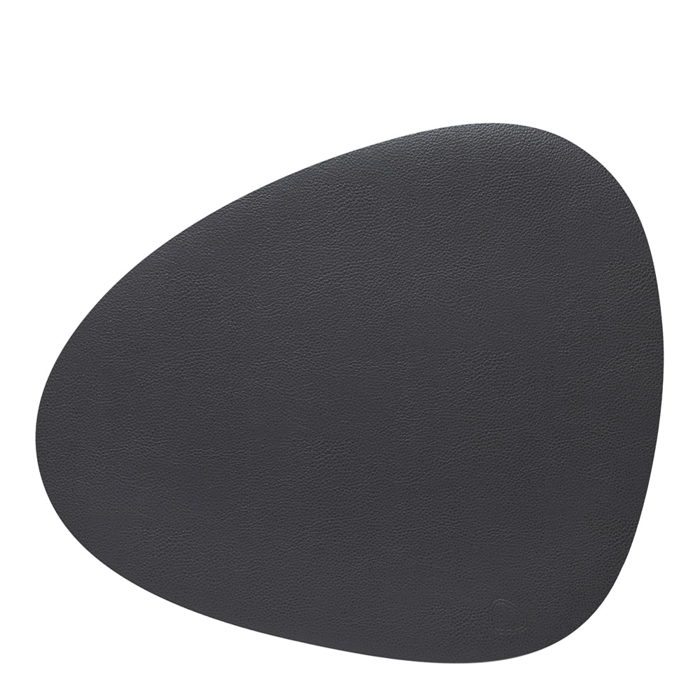 Leather Serene Curve Bordstablett L 37x44 cm Anthracite
