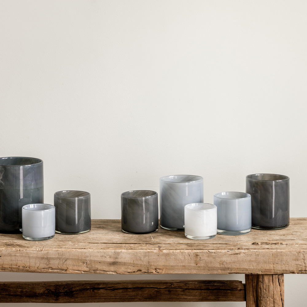 Lyric Ljuslykta Glas 10x10 cm Dusty Blue