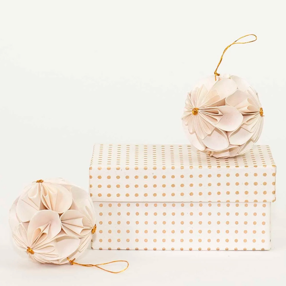 Julhänge Flower Ball 2-pack Vit