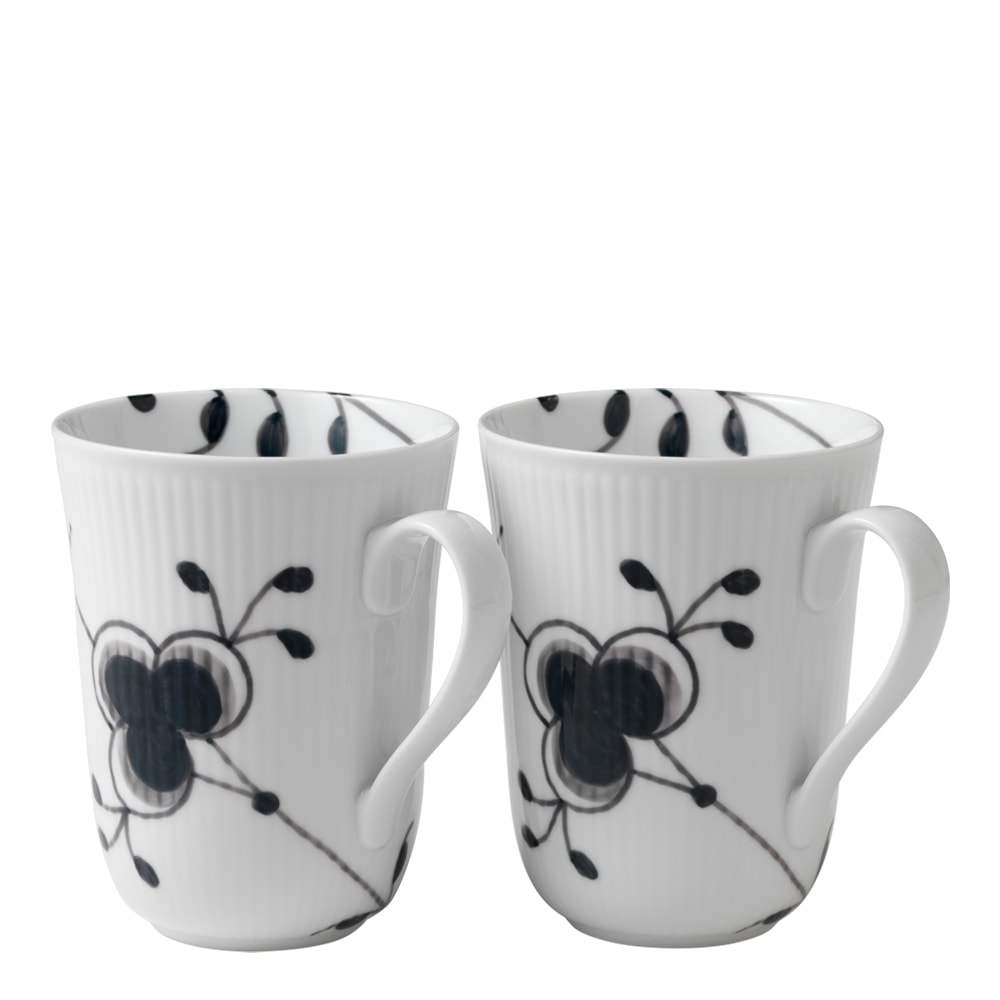 Black Fluted Mega Mugg 33 cl 2-pack