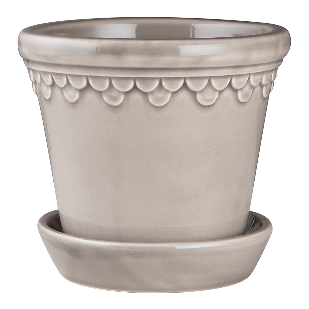 Köpenhavner Kruka/fat 12 cm Grå glaserad