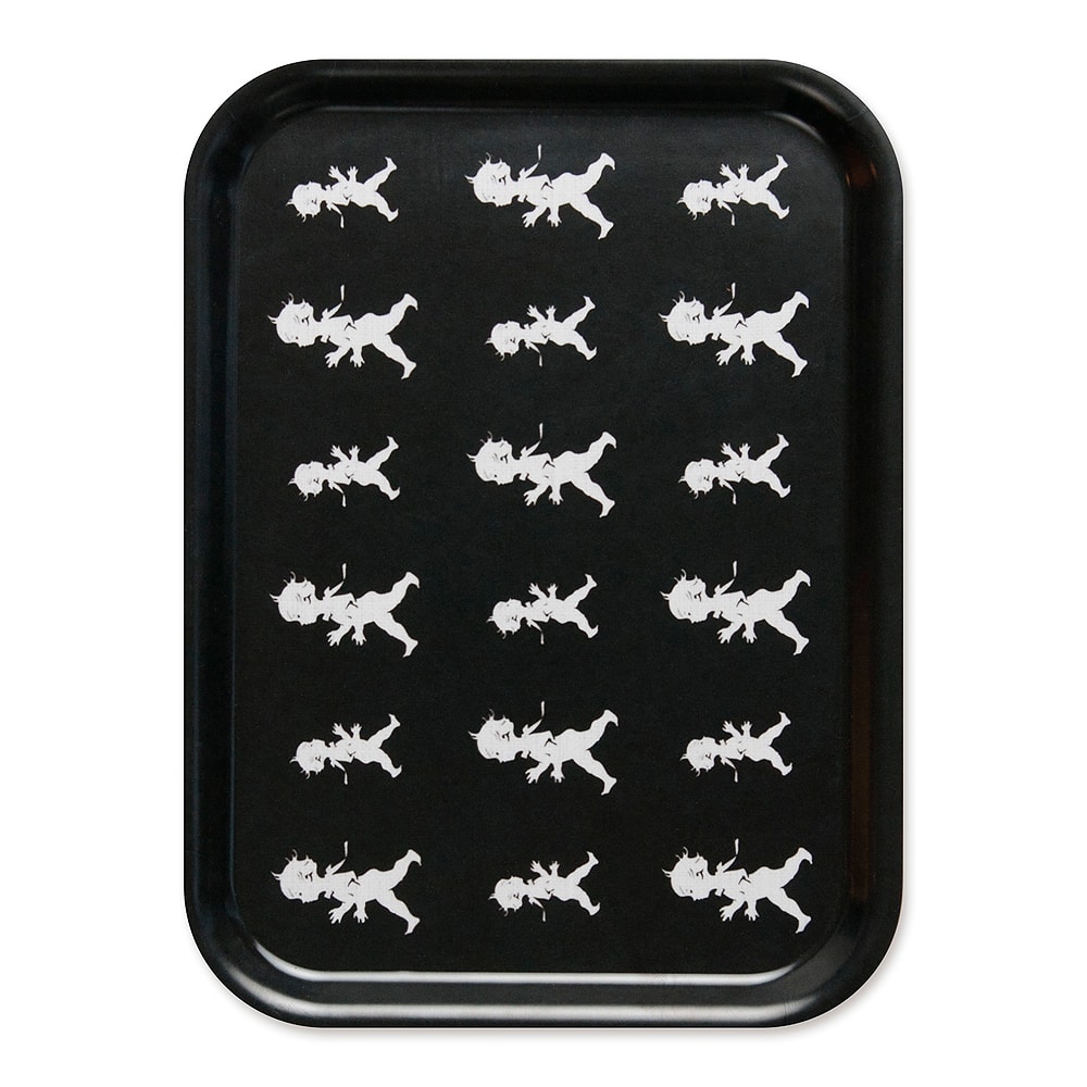 Bricka 27x20 cm Svart repeterande