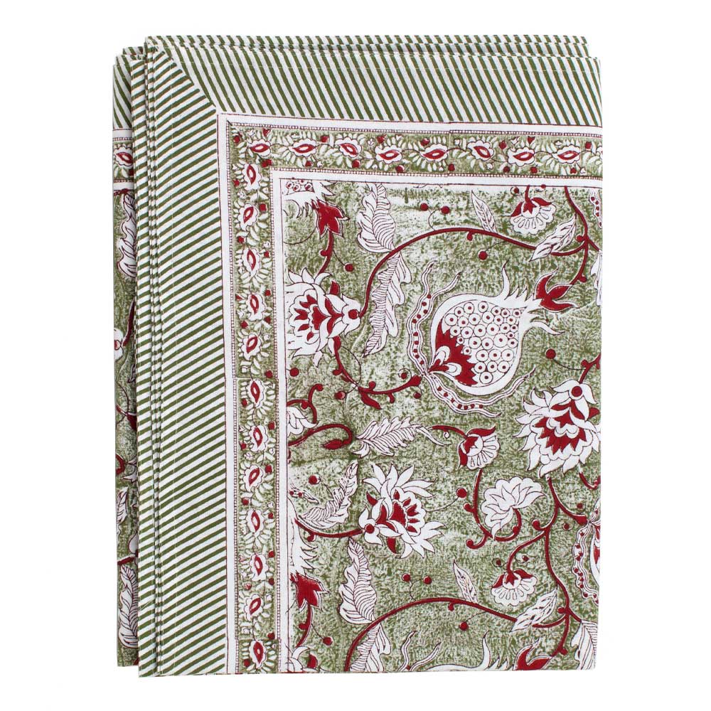 Pomegranate Bordsduk Bomull 150x230 cm Grön