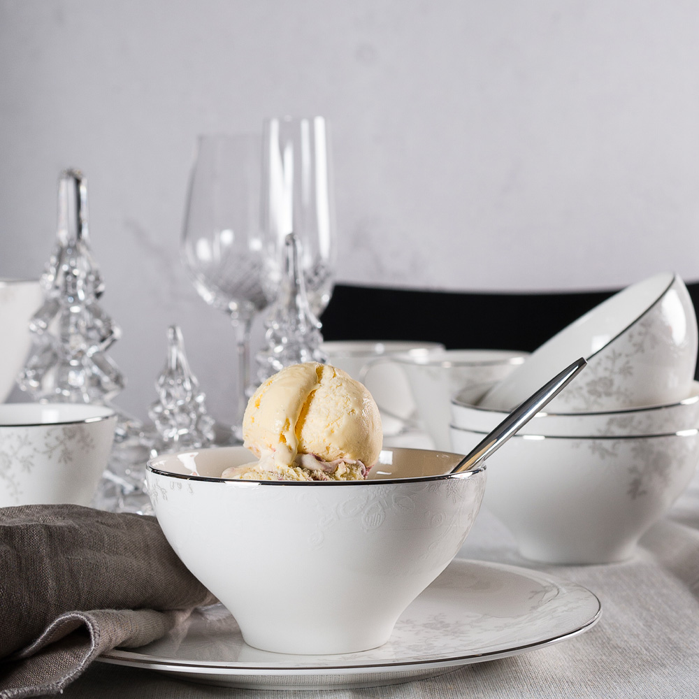 Angelina Platinum Skål 21 cm Vit