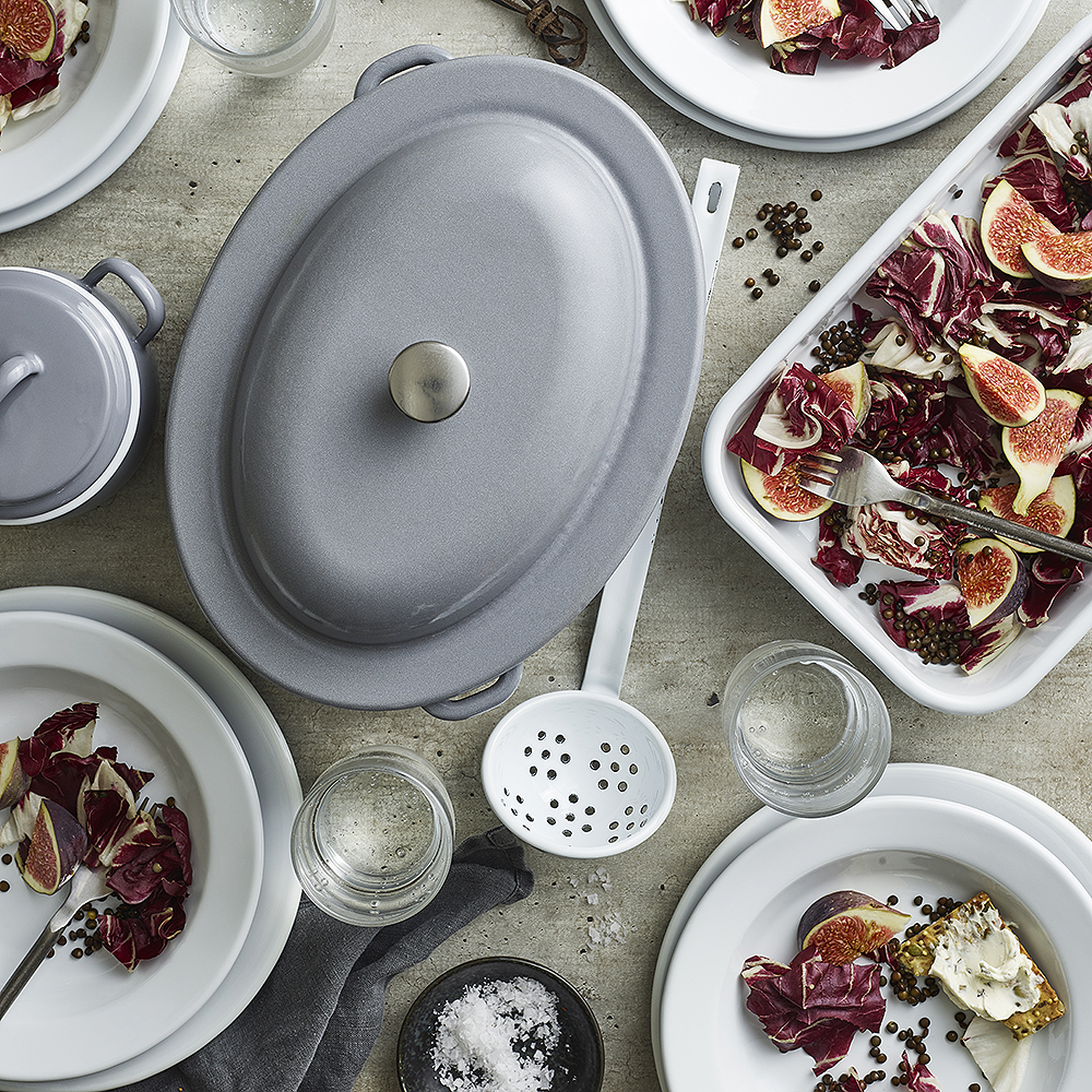 Tallrik djup 22 cm 6-pack Grå