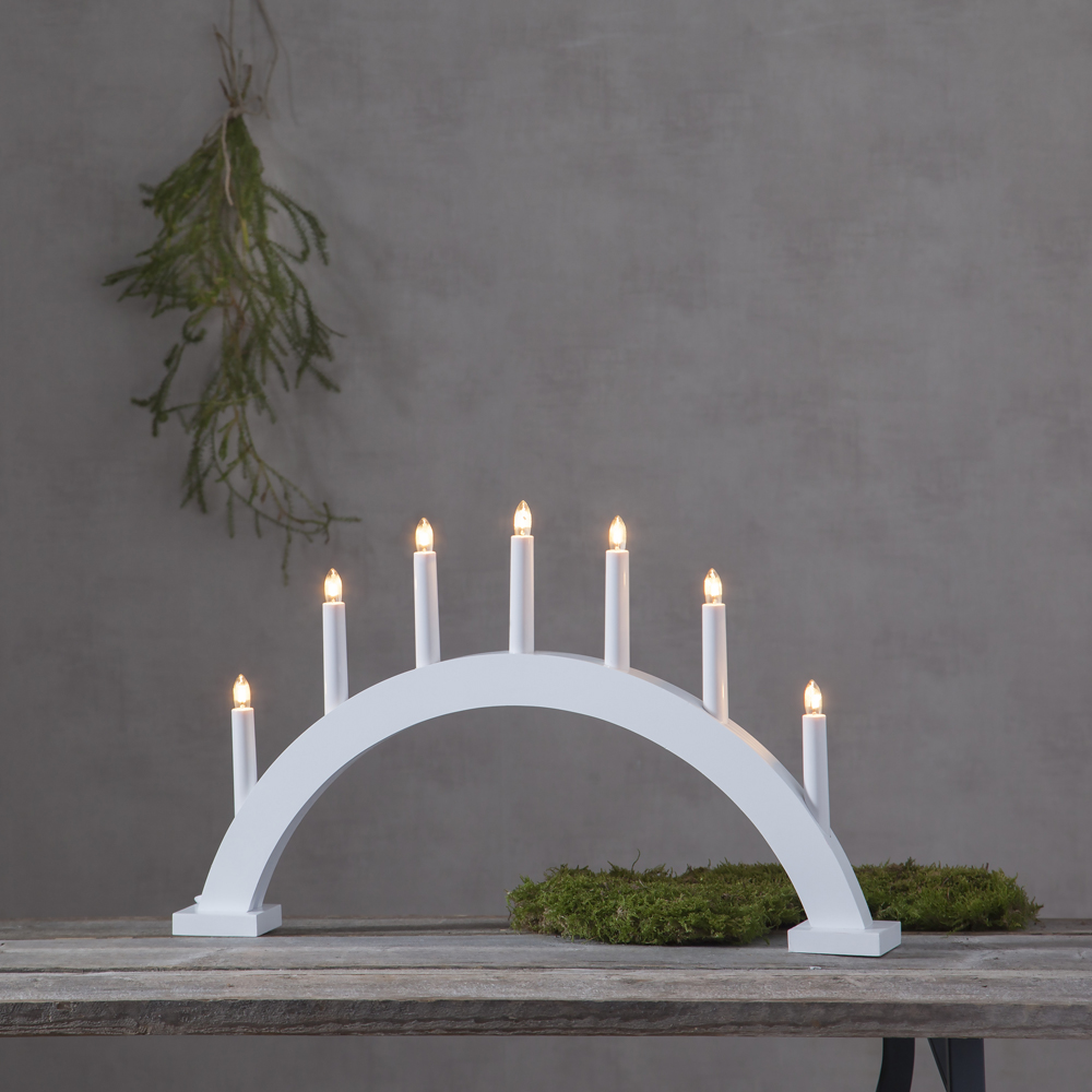 Trapp Adventsljusstake Båge 34 cm Vit