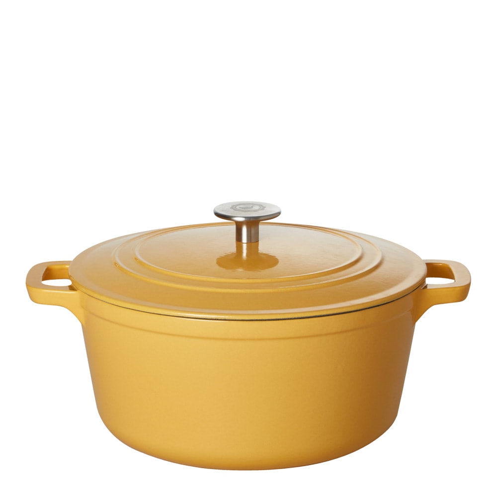 Stenfors Gjutjärnsgryta rund 4,4 L Gul