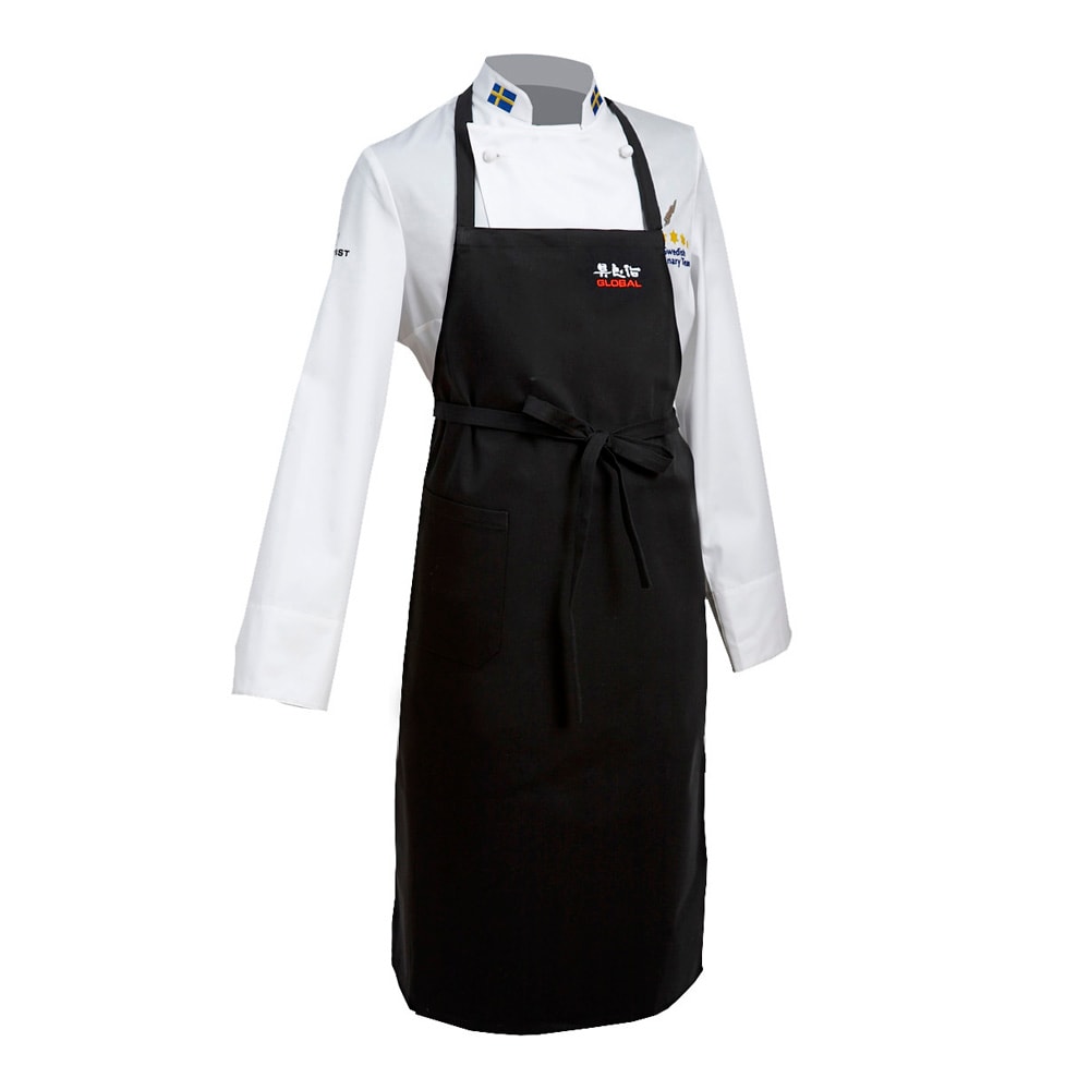Global G-90005 Bröstlappsförkläde med ficka Svart