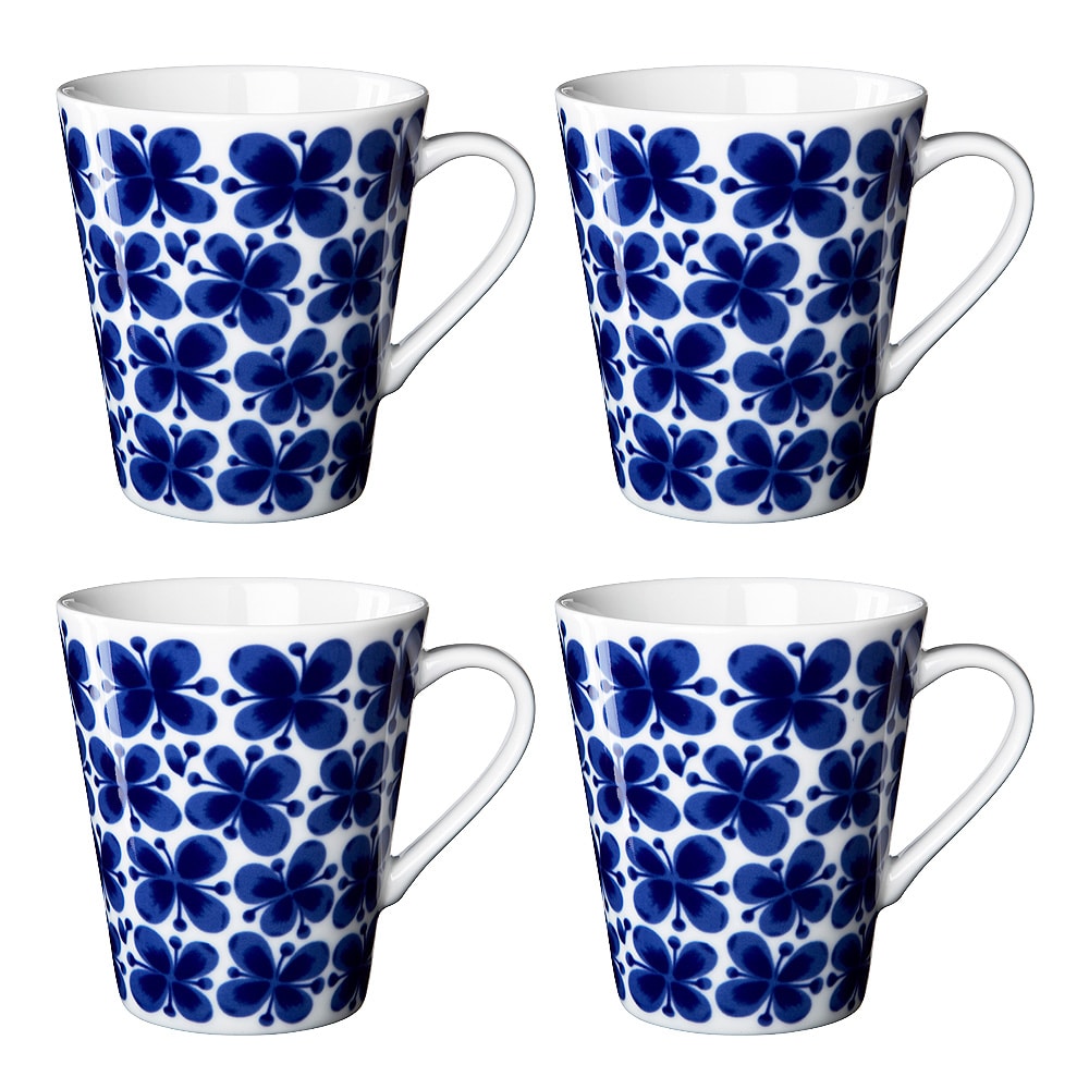 Mon Amie Mugg med öra 34 cl 4-pack Vit/blå