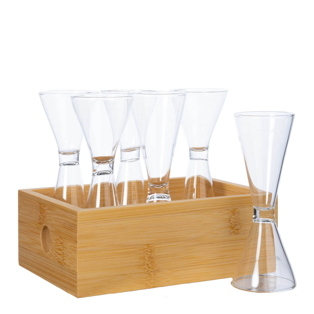 Nature Snaspset i Box 6 glas 2-4 cl Klar/Bambu