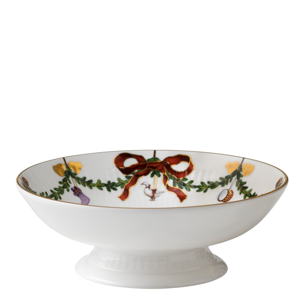 Star Fluted Christmas Skål på fot 18 cm