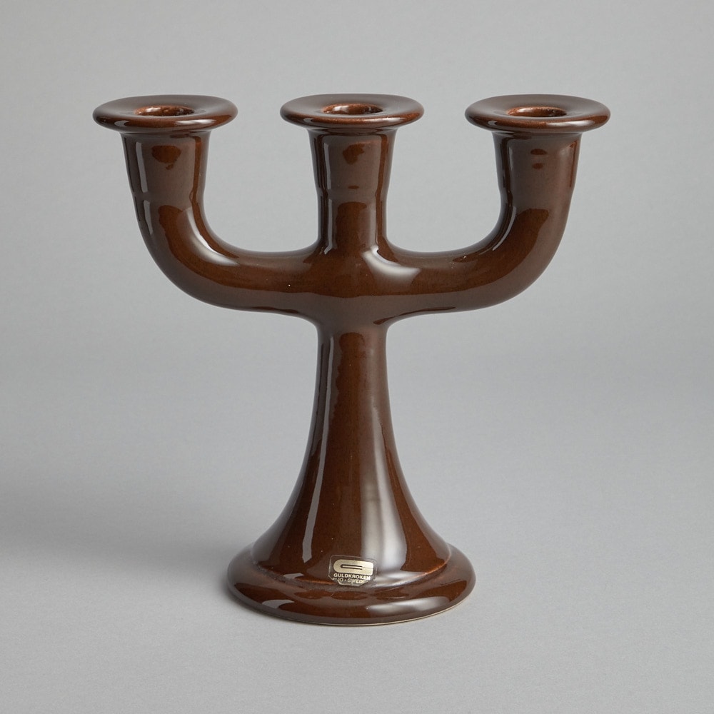 SÅLD Trearmad Ljusstake Guldkroken