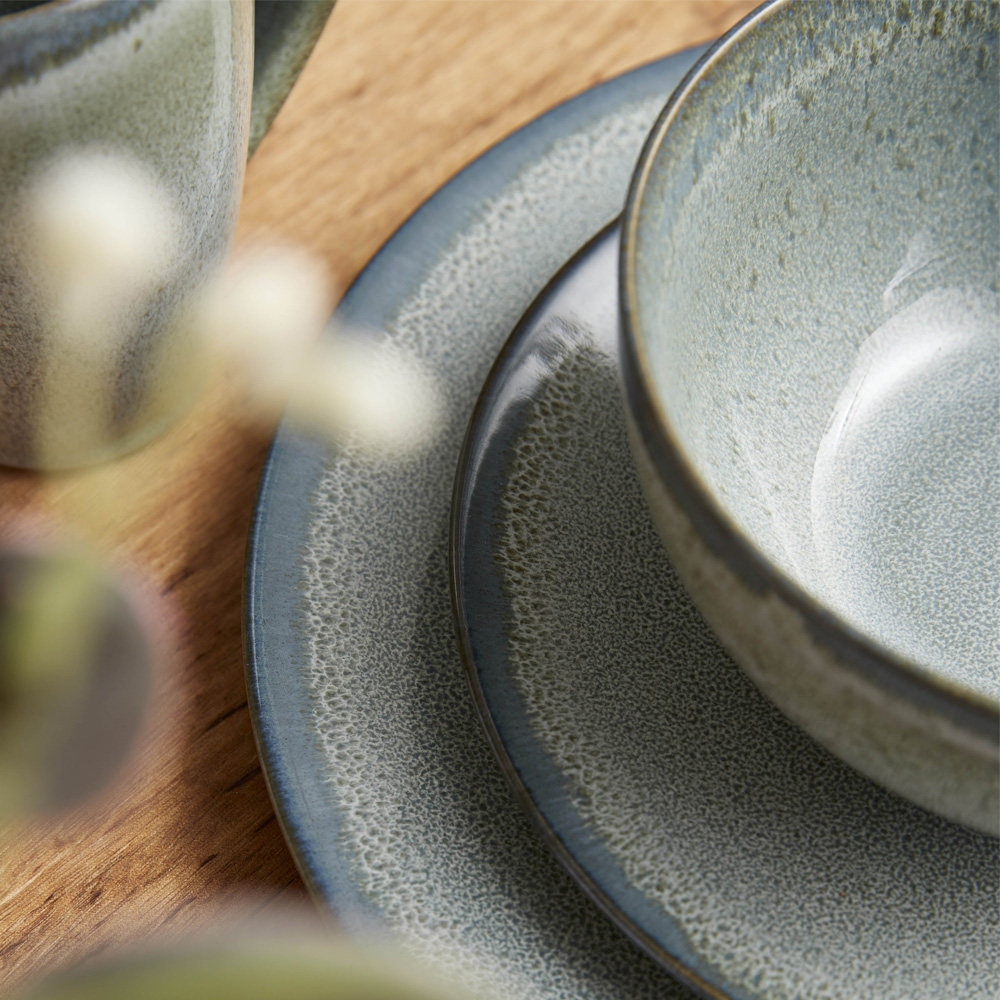 Tallrik 19.5 cm L&auml;rka Gr&aring;-Gr&ouml;n