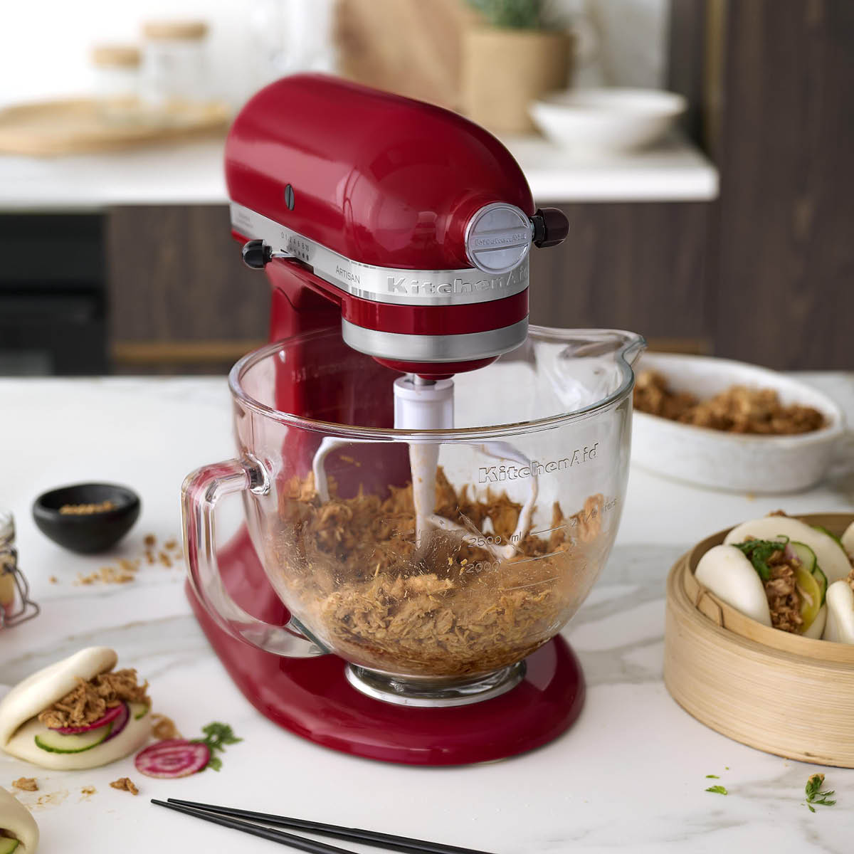 KitchenAid Artisan K&ouml;ksmaskin 4,8 + 3 L R&ouml;d