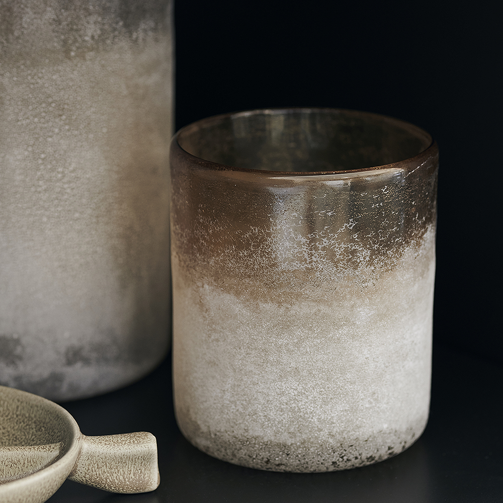 Mist Ljushållare Glas 11,5 cm Ljusbrun