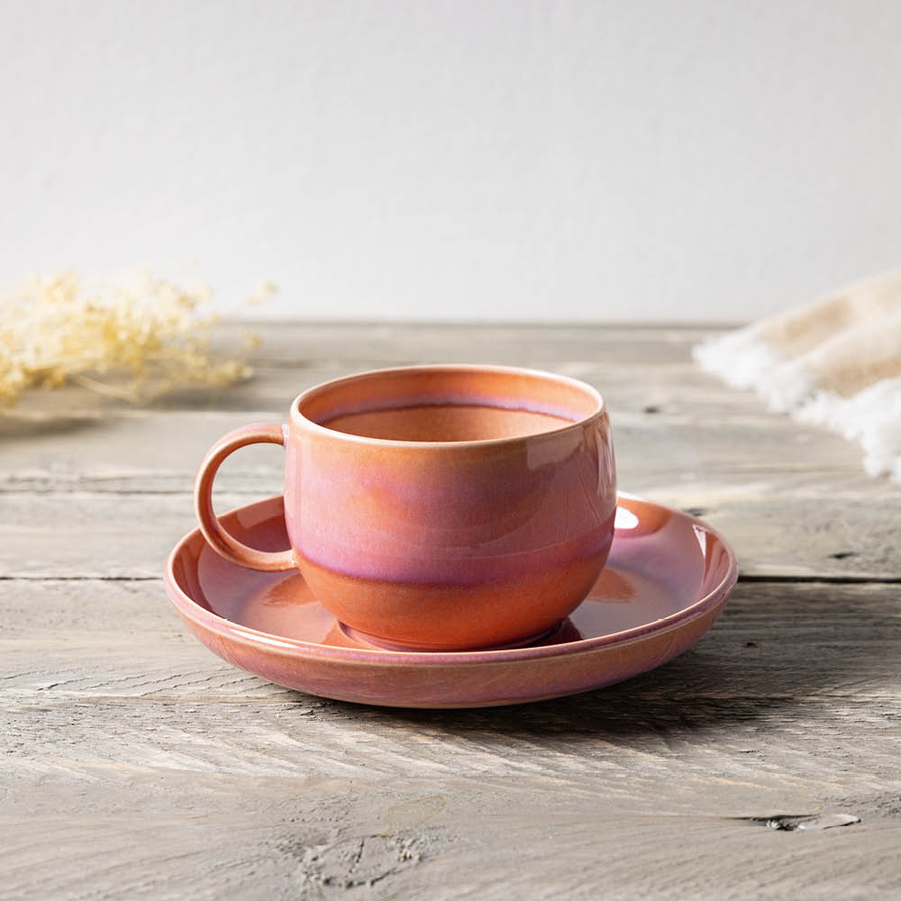 Perlemor Coral Fat till Kaffekopp 16 cm Rosa