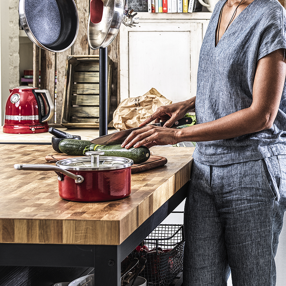 KitchenAid Steel Core Enamel Kastrull med lock 18 cm Röd