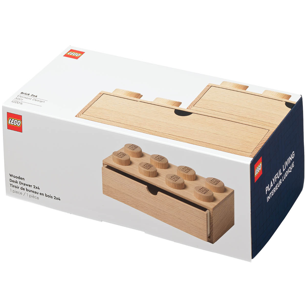 Wooden collection Skrivbordslåda 2x4 Ljus Ek