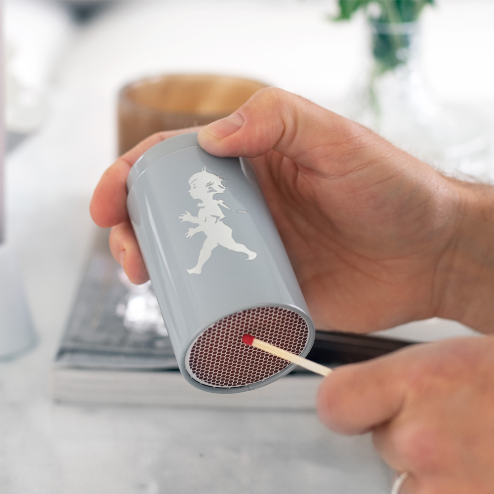 Tändsticksrör 10 cm Grå