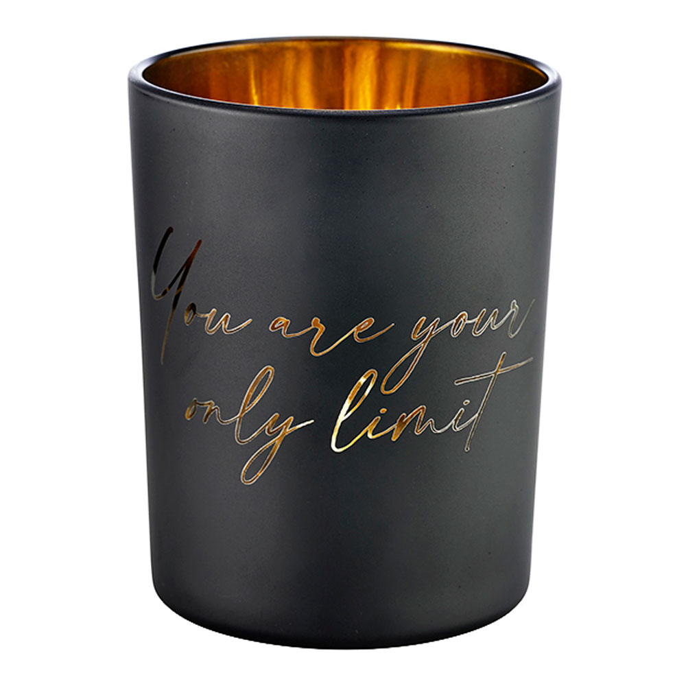 Ljushållare Med Citat Signatur 10x12,5 cm Svart