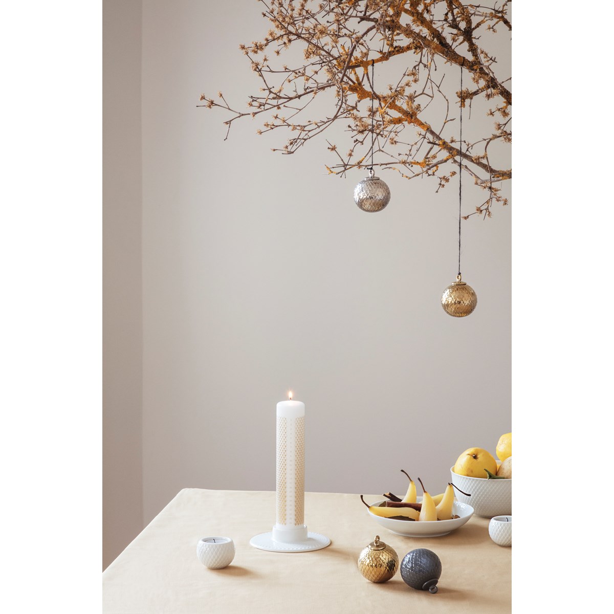 Rhombe Adventsljus 5 cm Vit