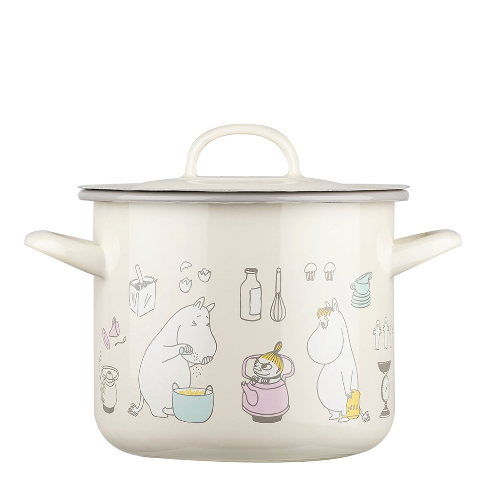 Mumin Kastrull med lock 2,5 L Beige
