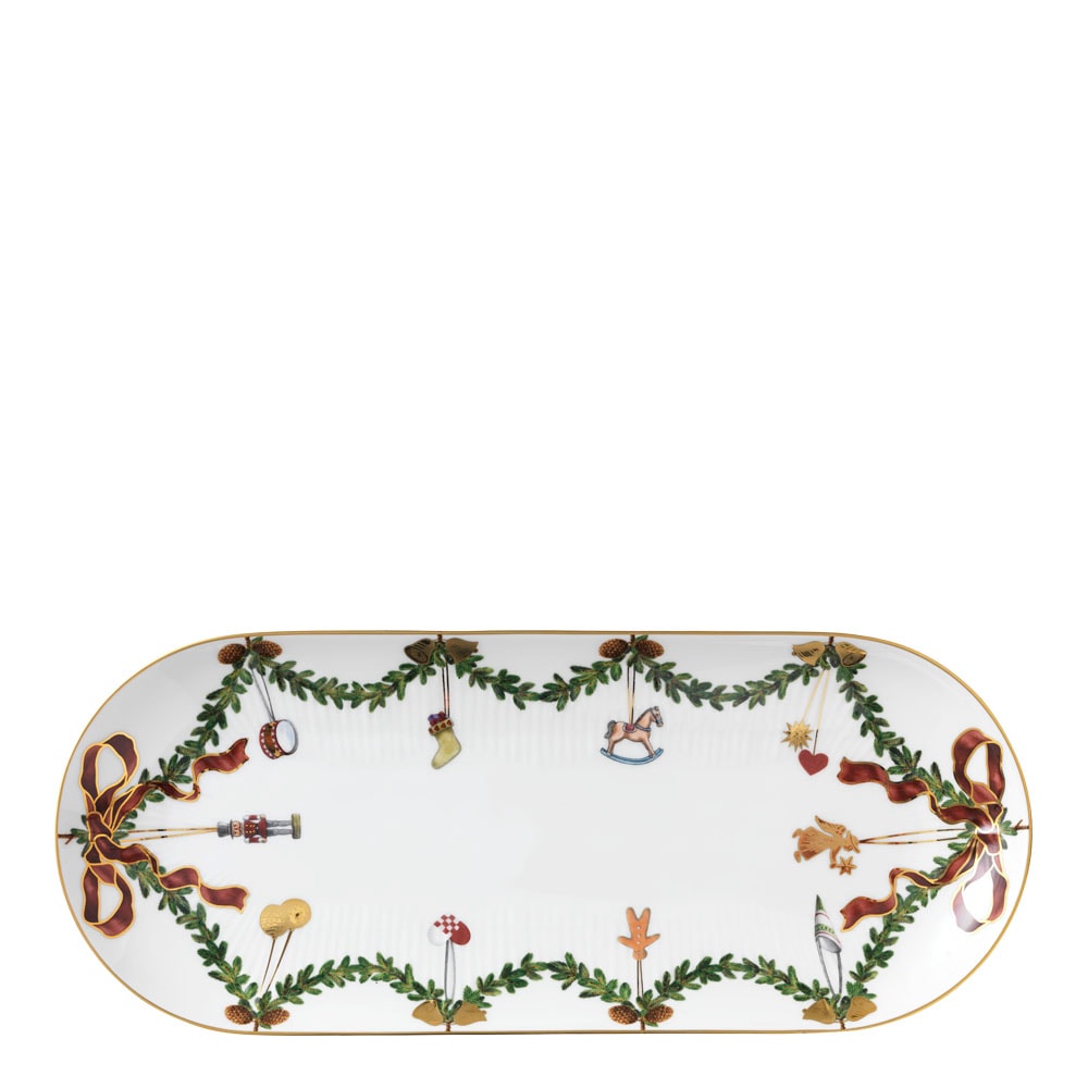 Star Fluted Christmas Serveringsfat Ovalt 39 cm