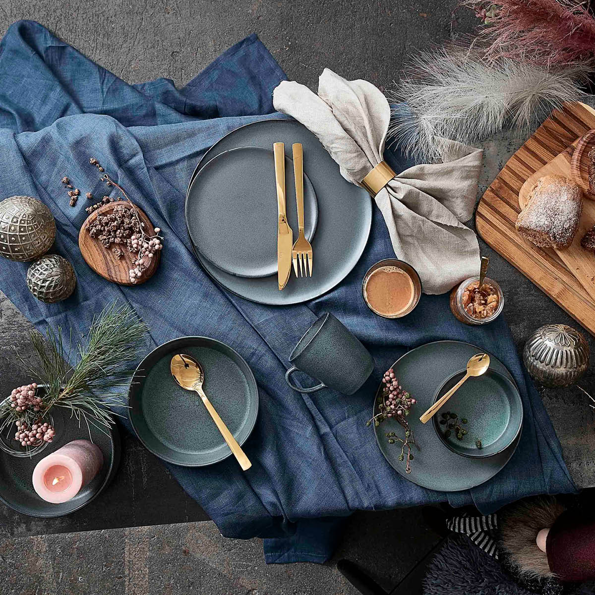 Raw Tallrik Stengods 28 cm Northern Green