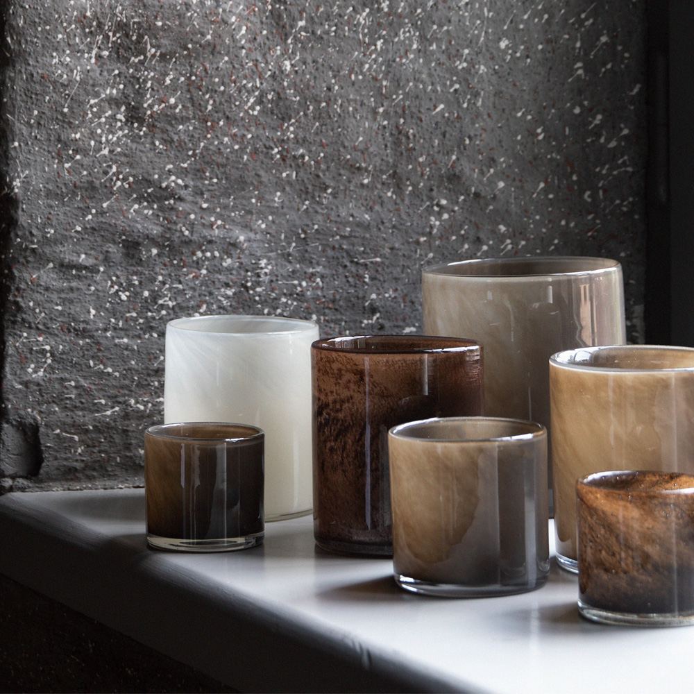 Lyric ljuslykta 12x14 cm Taupe