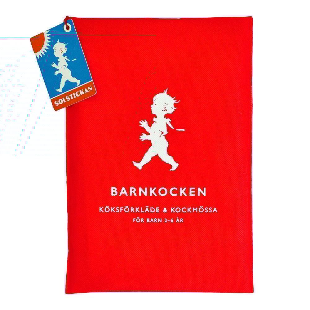 Förkläde + Kockmössa barn Röd