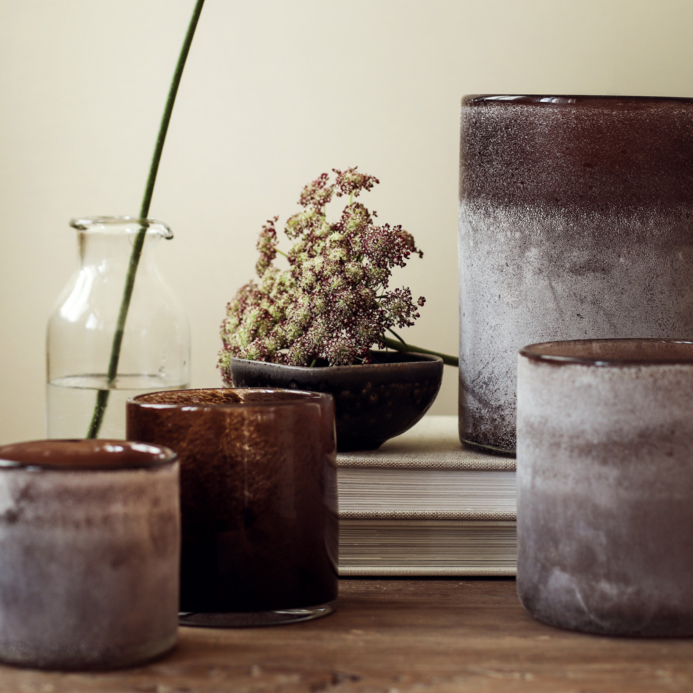 Frost Ljuslykta 9x9 cm Brown