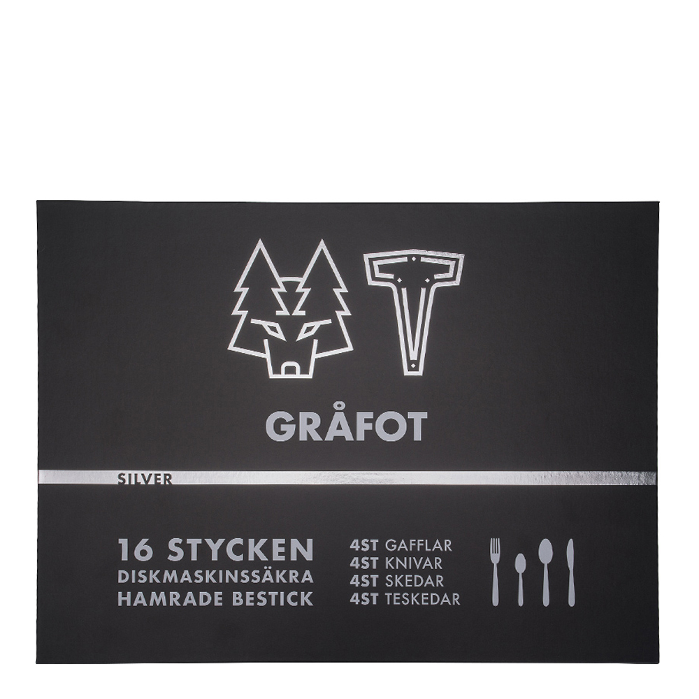 Bestickset 16-delar Gråfot Silver