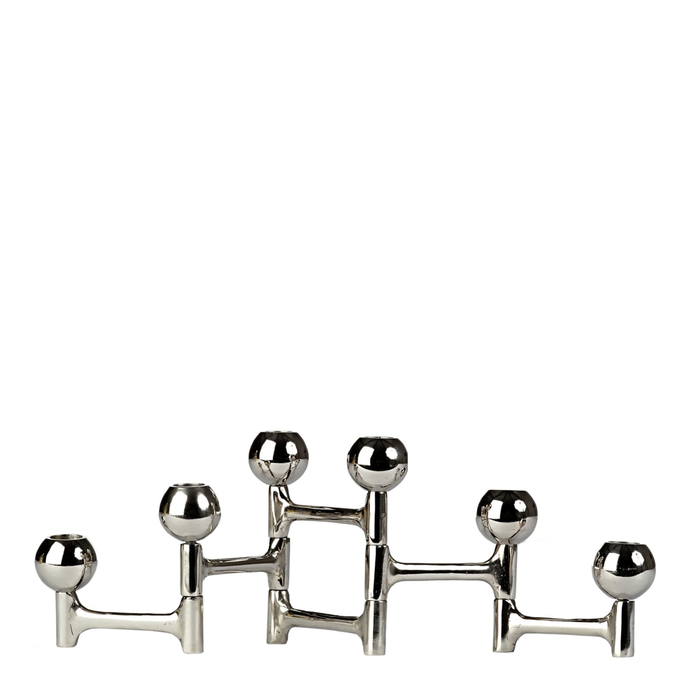 Folding Ljusstake Rund 6 hållare Silver