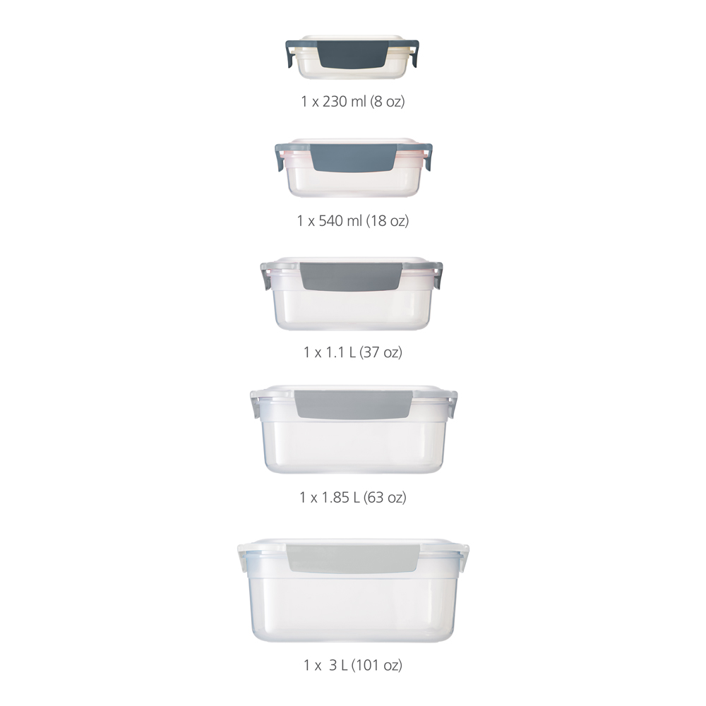 Nest Lock Sky Förvaringsbehållare Set 10 delar Grå/Vit/Blå