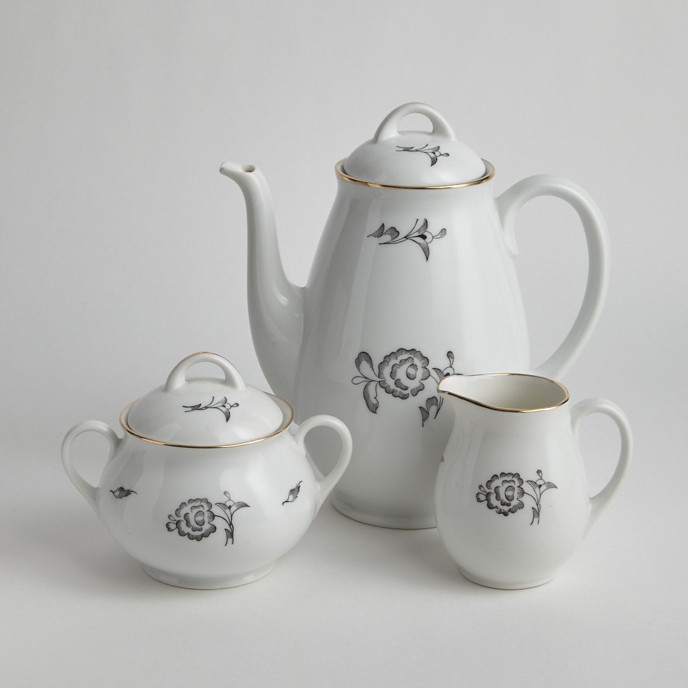 Kaffekanna Sockersk&aring;l och Gr&auml;ddsnipa Lidk&ouml;ping