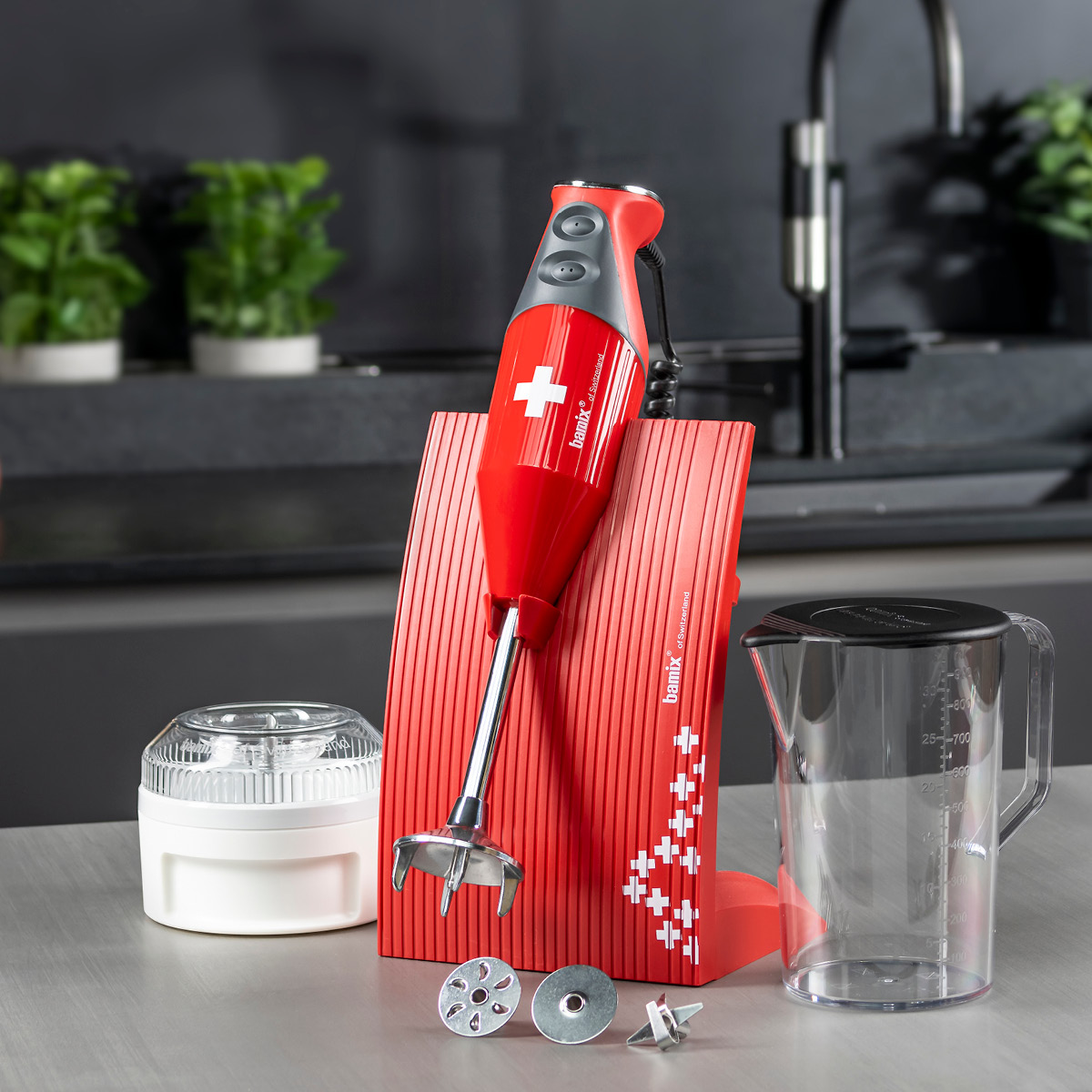 Bamix Stavmixer Swissline D 200 w Röd