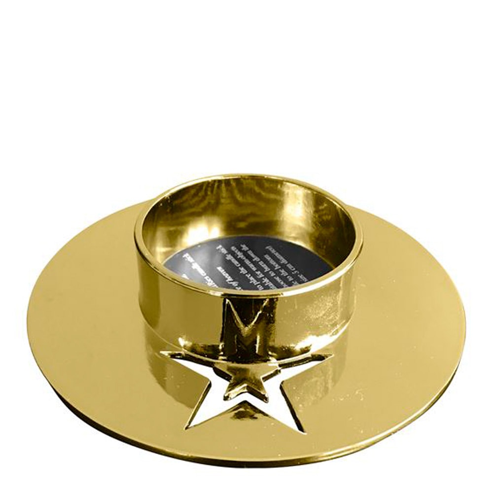 Ljusstake Stjärna 11x11 cm Guld