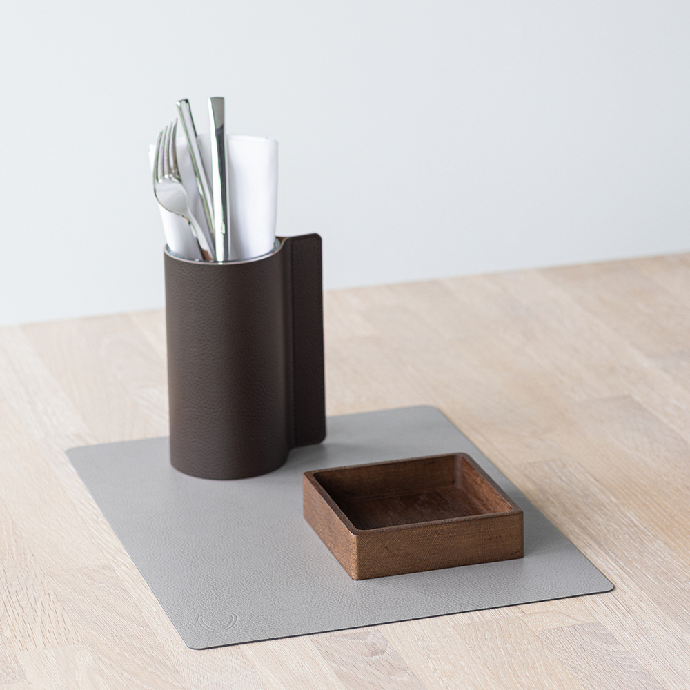 Leather Serene Rectangle Bordstablett 26x34 cm Ash