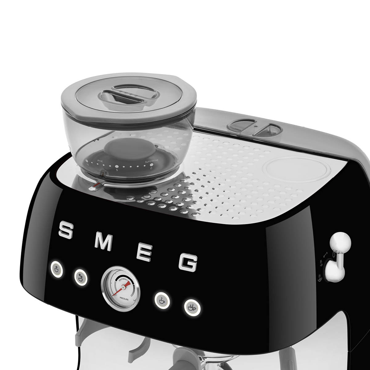 Smeg Manuell Kaffemaskin med Kvarn Svart