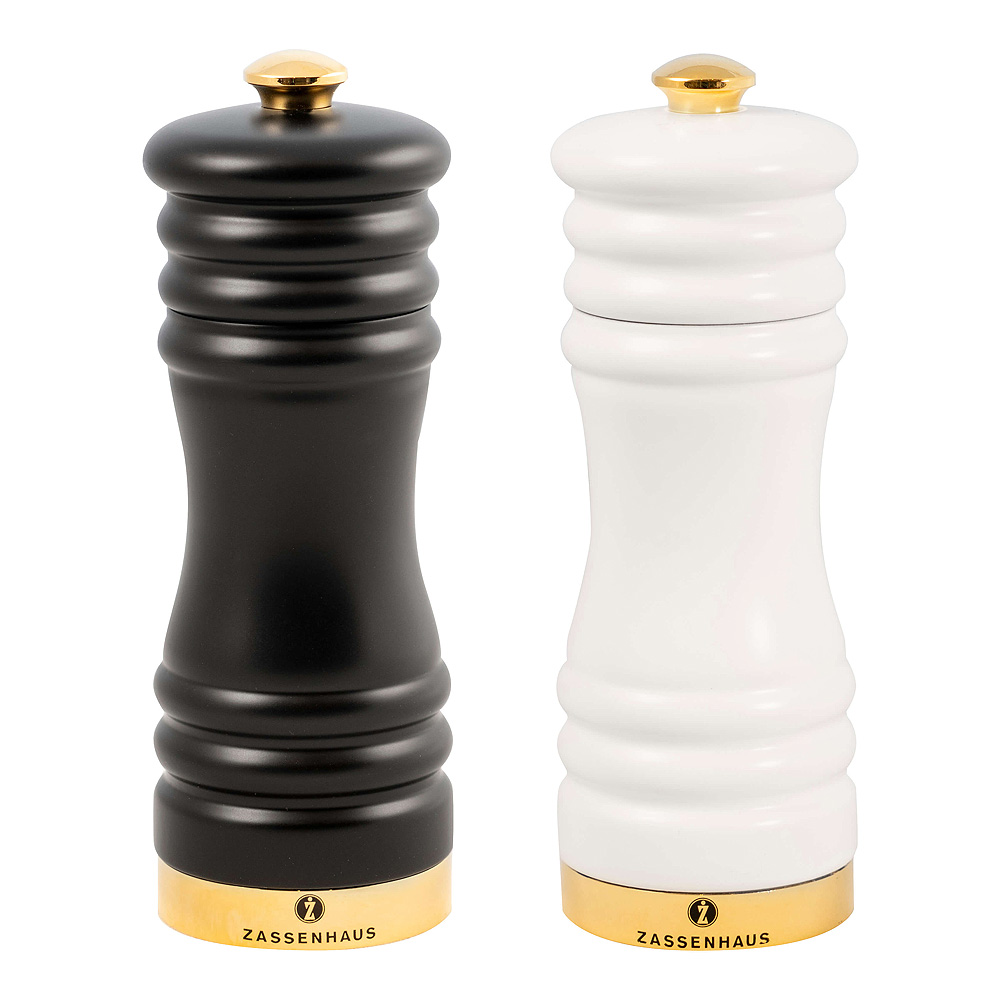 München Kvarnset Salt och Peppar 15 cm Svart/Vit/Guld