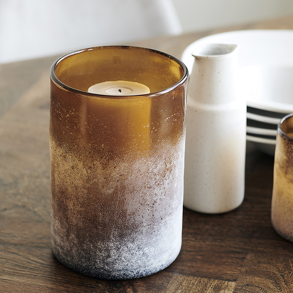 Mist Ljushållare Glas 19,5 cm Brun