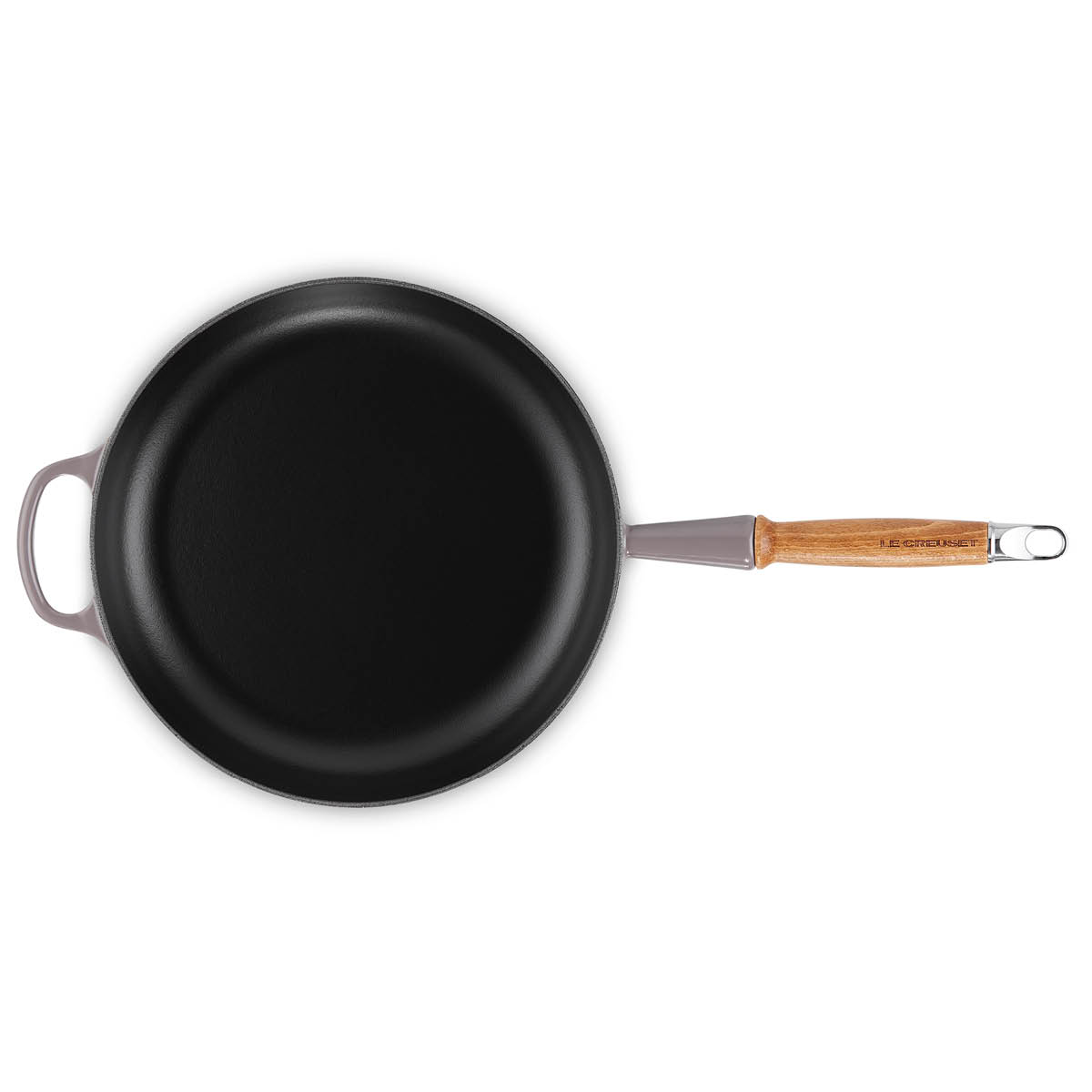 Stekepanna i gjutjärn 28 cm med trähandtag