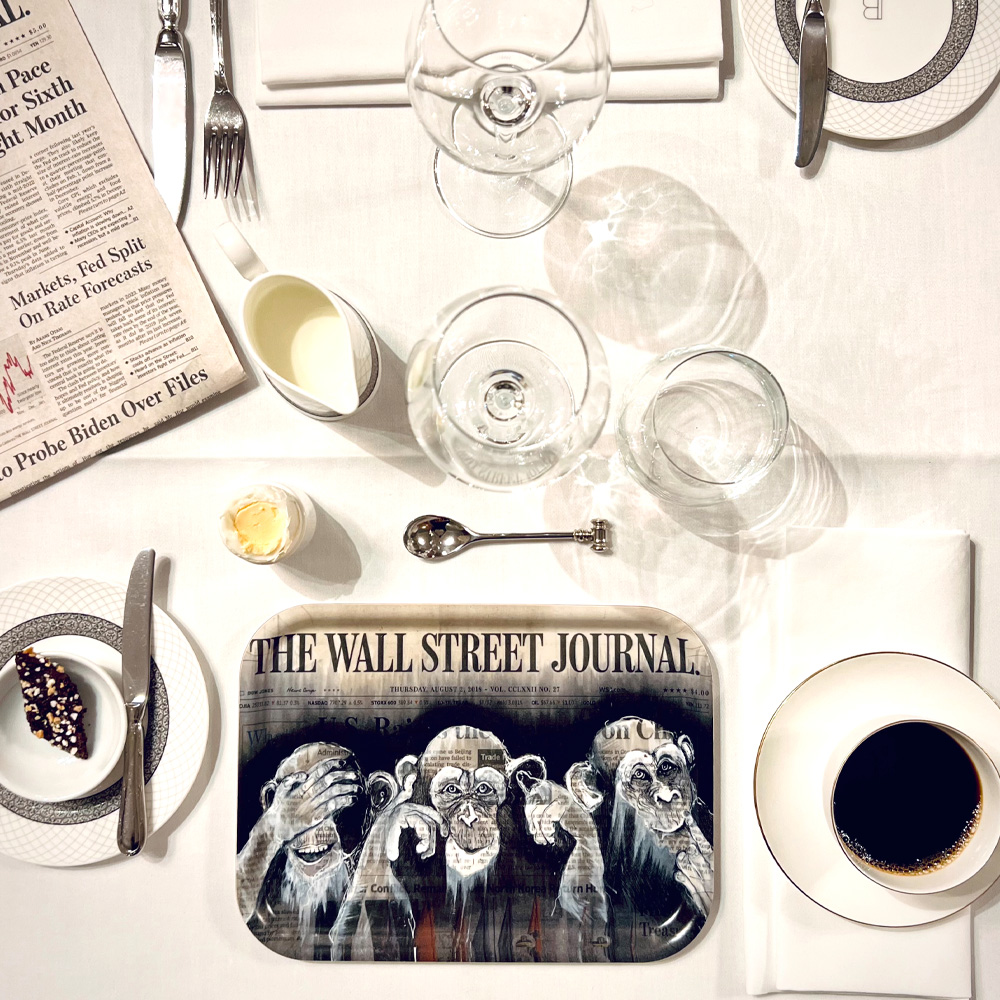 Frukostbricka The Three Wise Monkeys 20x27 cm Svart