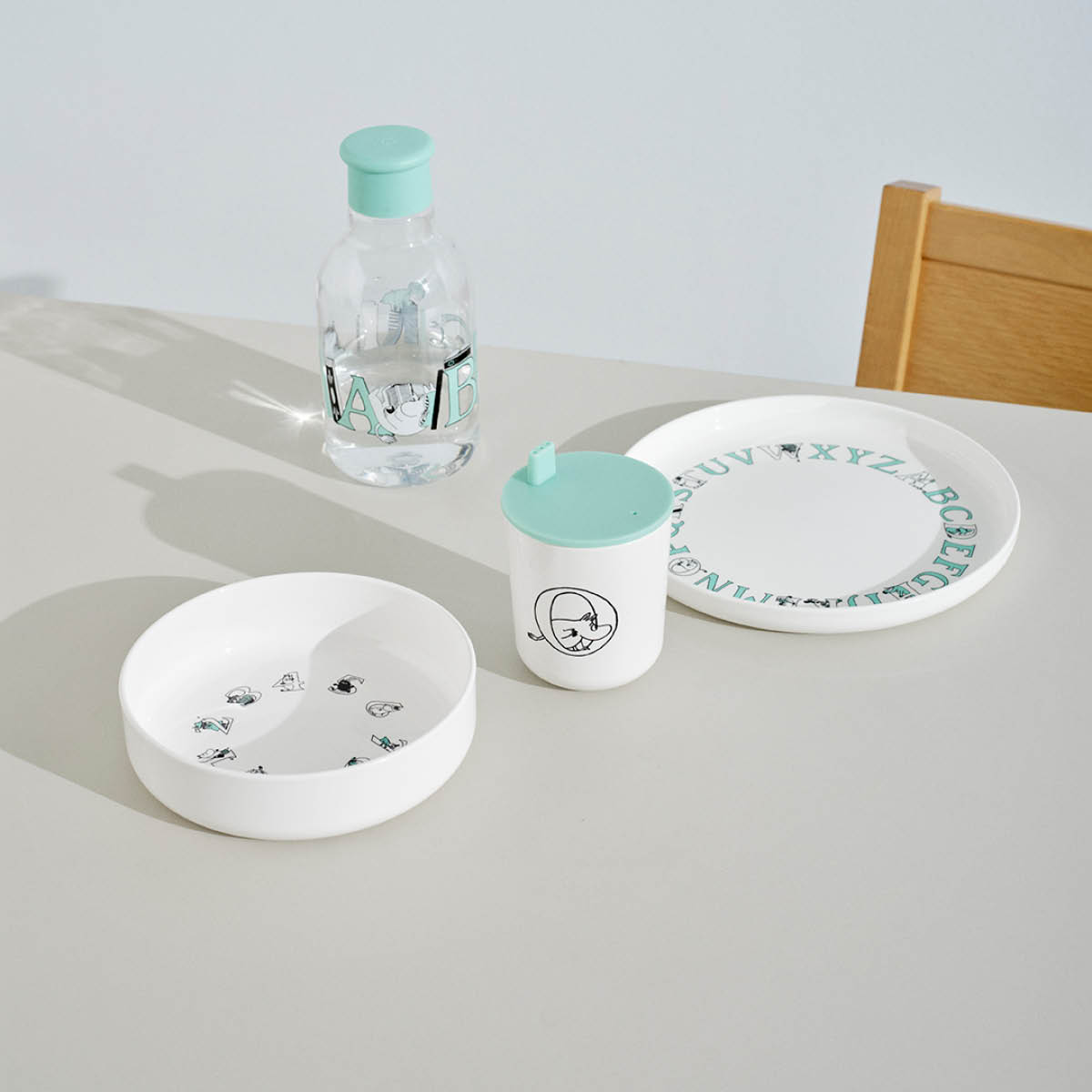 Moomin ABC Tallrik 20 cm Vit/Turqouise